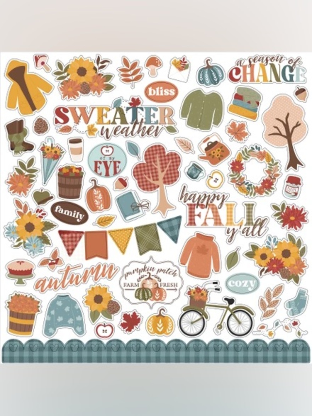 🍁 Echo Park Paper Co. Sweater Weather 12x12 Element Sticker Sheet 🍁